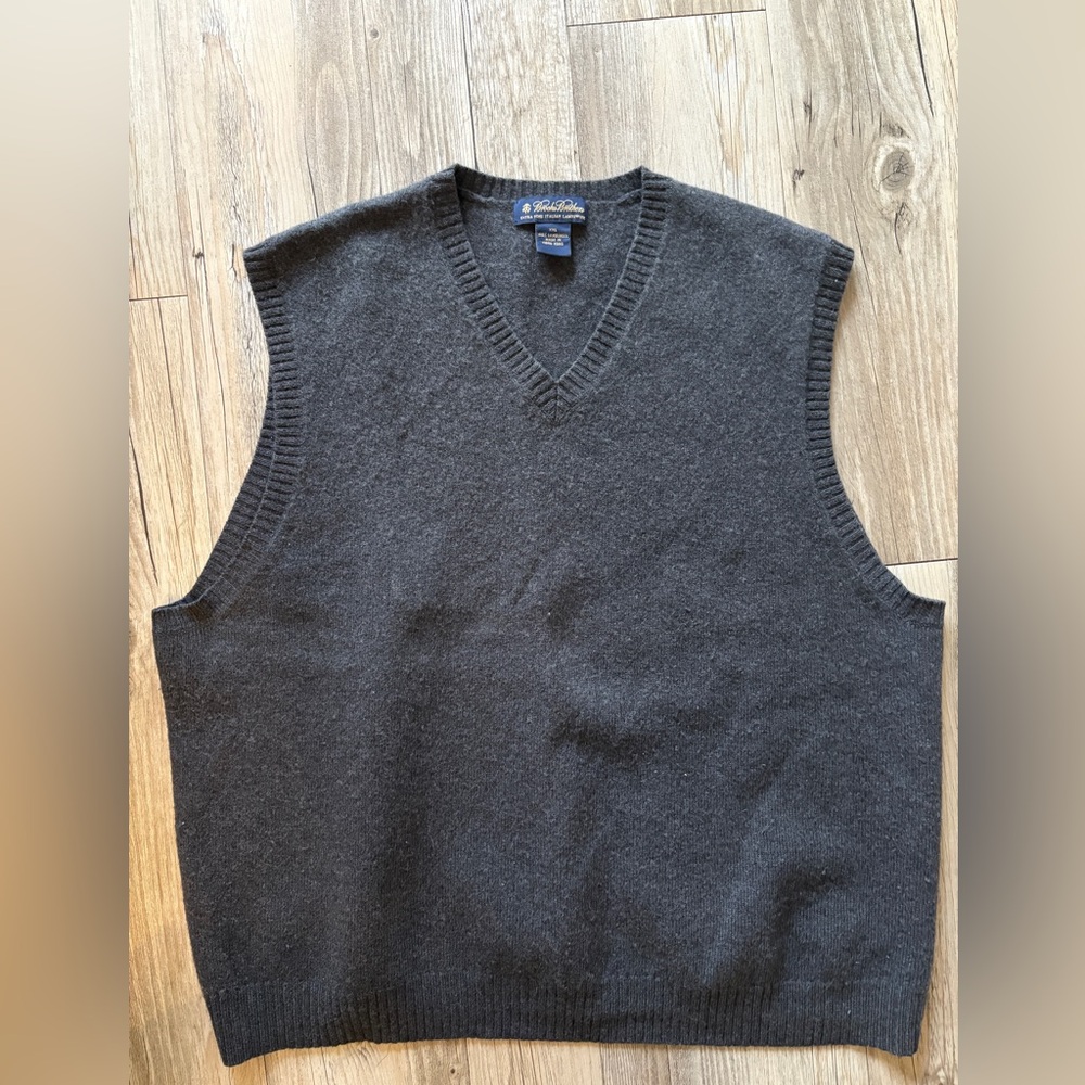 Brooks Brothers Charcoal V-Neck Sweater Vest